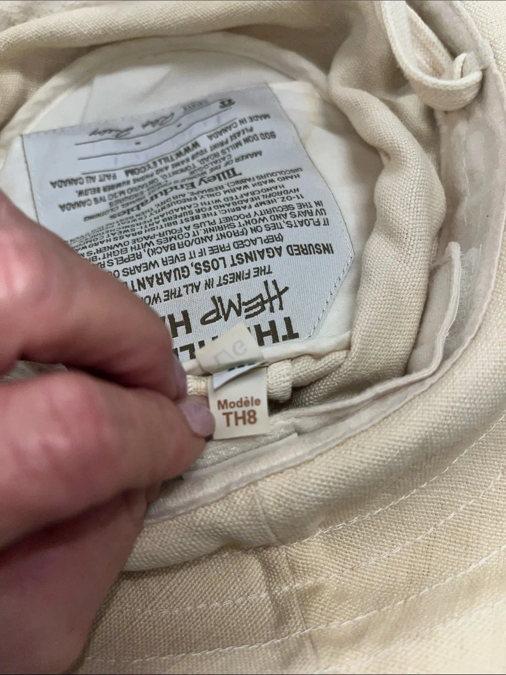 Tilley Hemp Beige Wide-Brim Sun Hat with Black Trim Model TH4